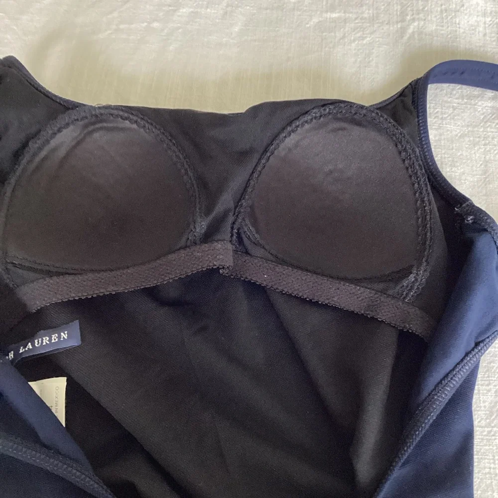 Ralph Lauren Blue Label One Piece Swimsuit Size 4 Navy Blue Classic Pony Logo - Picture 10 of 14